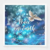 Matching Blue Dove Peace Kerstmis Servet (Voorkant)