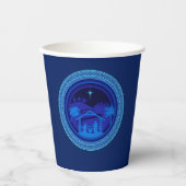 Matching Blue Natitivity Kerstmis Papieren Bekers (Voorkant)