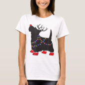 Matching Christmas Pajama Scottie Dog lights Famil T-shirt (Voorkant)