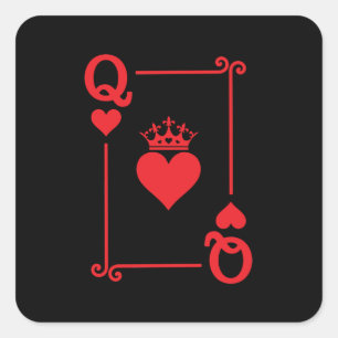 Matching Couples Halloween Costume Queen of Hearts Vierkante Sticker