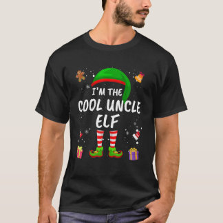 Matching Family Funny I'm The Cool Uncle Elf Chris T-shirt