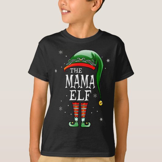 Matching Family Funny The Mama Elf Christmas T-shirt (Voorkant)