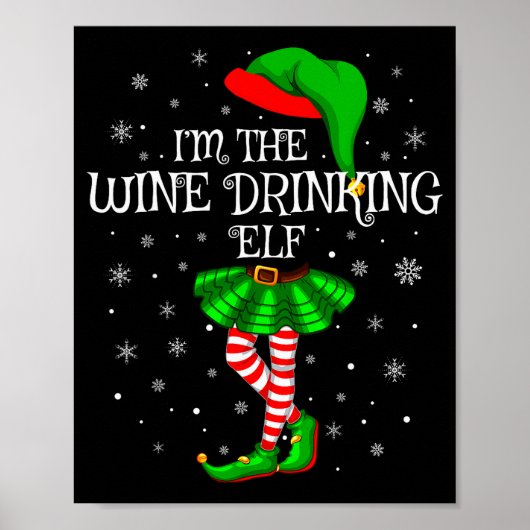 Matching Family Group I'm The Wine Drinking Elf Ch Poster (Voorkant)