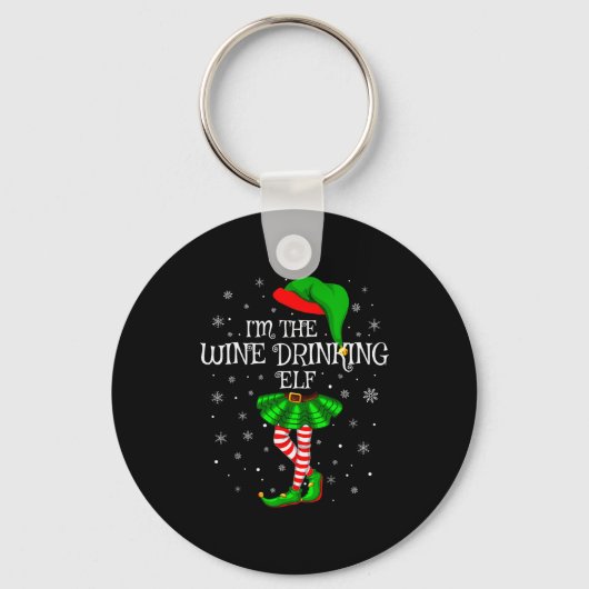 Matching Family Group I'm The Wine Drinking Elf Ch Sleutelhanger (Voorkant)