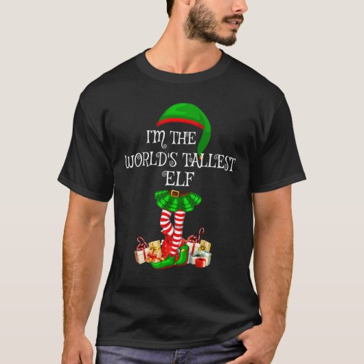 Matching Family Group I'm The World's Tallest Elf T-shirt (Voorkant)