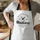 Matching Family Kitchen Aprons with Custom Names Schort