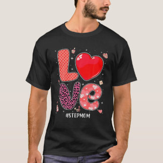 Matching Family Love Stepmama Funny Heart Couple V T-shirt