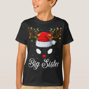 Matching Family Santa Hat Big Sister Reindeer Chri T-shirt