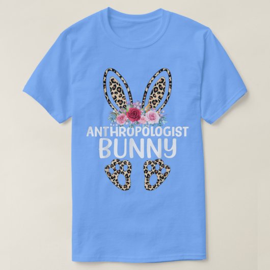 Matching Funny Leopard Print Bunny Antropoloog T-shirt (Design voorkant)