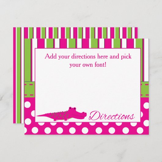 Matching Girl Alligator Direction Kaart (Voorkant / Achterkant)