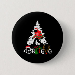 Matching Kerstpyjama Family Bigfoot Geloof Ronde Button 5,7 Cm