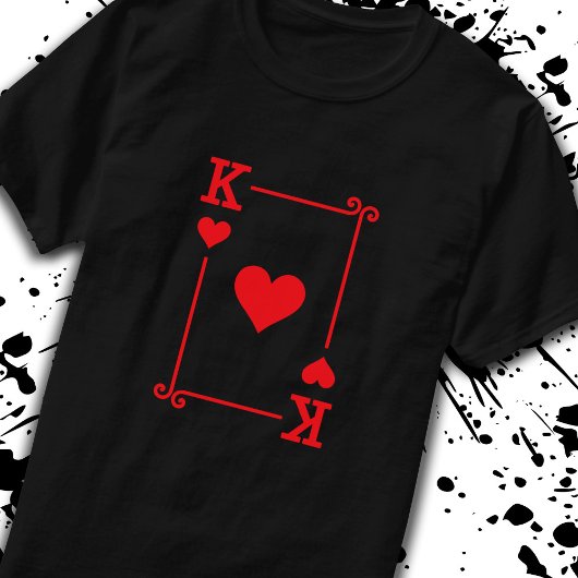 Matching King Hearts Suit Plays Cards Modern T-shirt