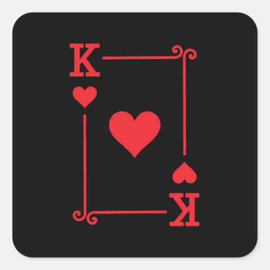 Matching King Hearts Suit Plays Cards Modern Vierkante Sticker (Voorkant)