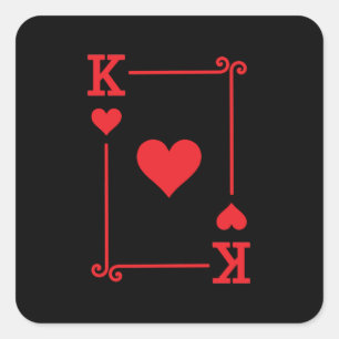 Matching King Hearts Suit Plays Cards Modern Vierkante Sticker