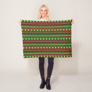 Matching Kwanzaa Yellow Red Black Green Small Fleece Deken