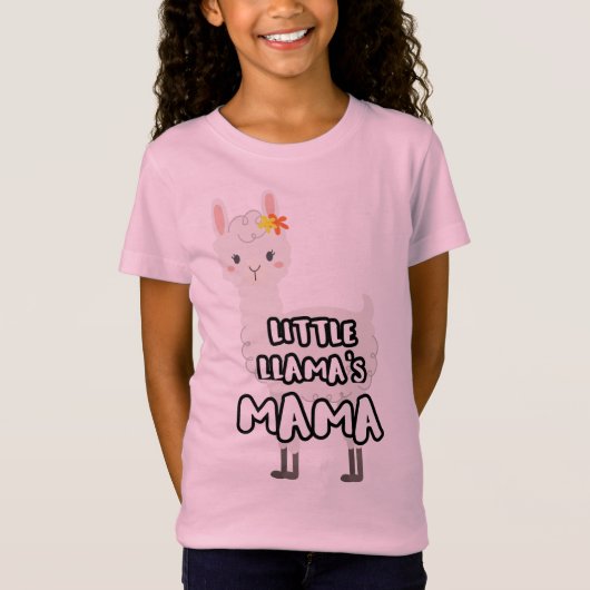 Matching moeder dochter Little Llamas Mama T-shirt (Voorkant)
