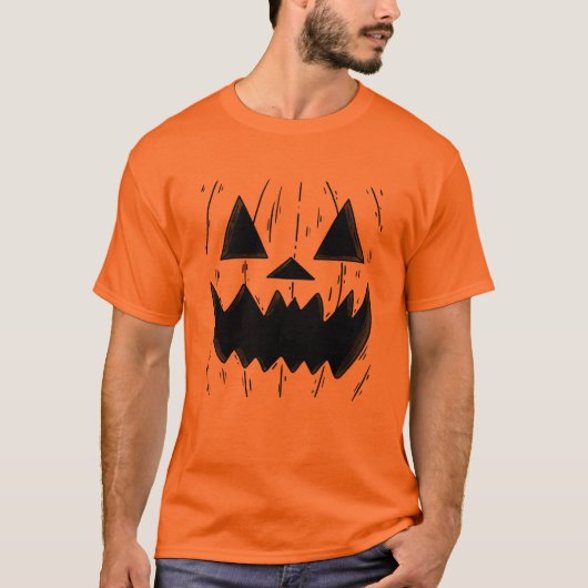 Matching Pumpkin Face Halloween T-Shirt (Voorkant)