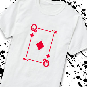 Matching Queen Diamonds Suit Plays Cards Modern T-shirt