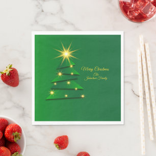 Matching Set Green Tree Change Name Luncheon Servet