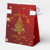 Matching Set Kerstred Gold Tree Stars Naam Bedankdoosjes (Achterkant)