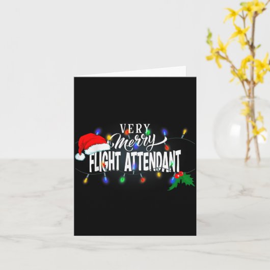 Matching Very Merry Flight Attendant Christmas Kaart (Gele Bloem)