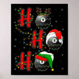 Matchingfamilie Kerstman Ho Ho Billiards Chri Poster