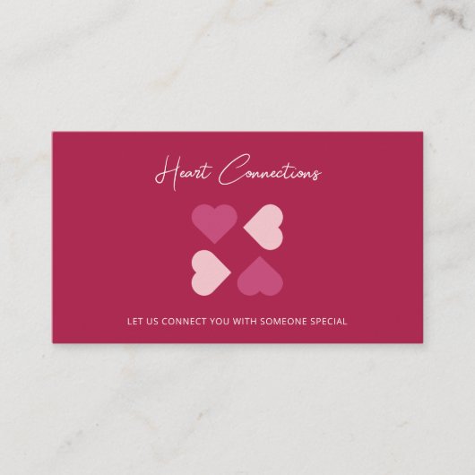 Matchmaker Dating Service QR Code Rood Hart Modern Visitekaartje (Voorkant)