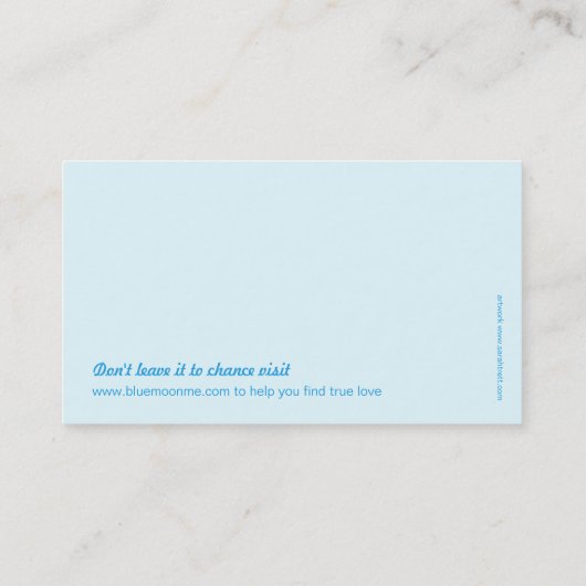Matchmaker datingbureau blauw visitekaartje (Achterkant)