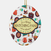 Matchpannen obsessie met kerstversiering keramisch ornament (Rechts)