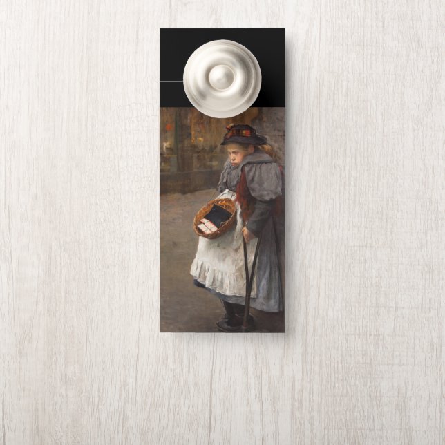 Matchstick Meisje Arme Straat Urchin Stadsarmoede (Op knop)