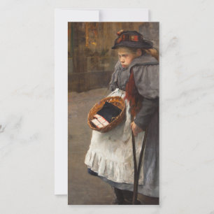 Matchstick Meisje Arme Straat Urchin Stadsarmoede Feestdagenkaart