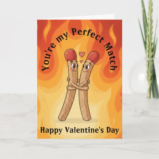 Matchstick Valentine's Day Kaart (Voorkant)