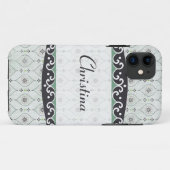 Mate ID™ iPhone 5 Coque Blue Flower Motif (Dos (Horizontal))