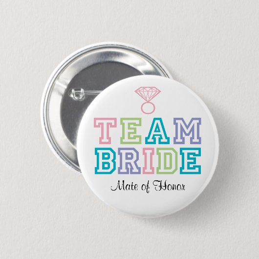 Mate of Honor Team Bride Button (Voorkant /achterkant)