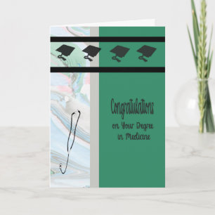 Mate van geneeskunde, groen met Petten en stethosc Kaart