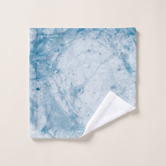 Matelas à fleurs bleu et blanc (Gant de toilette)