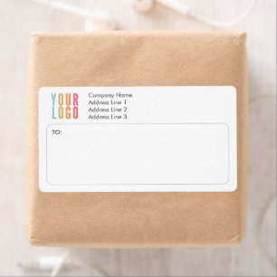 Maten voor verzendlabels met retouradres en logo etiket