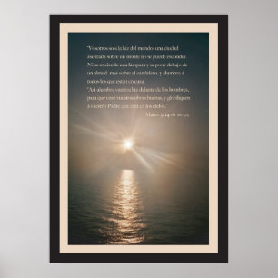 Mateo 5: 14-16 con Borde Poster