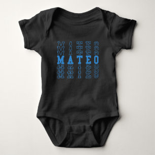 Mateo Personalized Blue Baby Name Romper