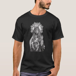 Mater Dolorosa Our Lady of Sorrows Virgin Mary Cat T-shirt
