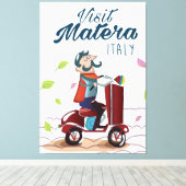 Matera Italie Dessin animé Scooter impression de v (Insitu (Plancher de Bois))