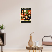Matera Italië Reisposter Bauhaus Geometrische Kuns