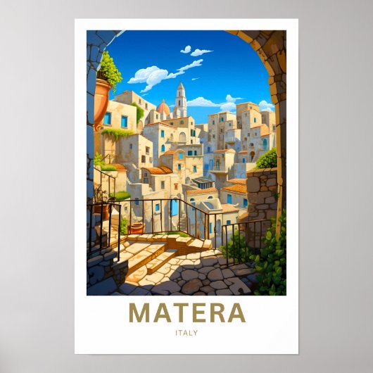 Matera Italië Reisprint Poster (Voorkant)