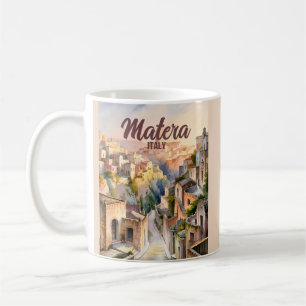 Matera Italië Sassi Waterverf Gepersonaliseerd Vin Koffiemok