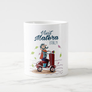 Matera Italy Cartoon Scooter-reisdruk Jumbo Mok