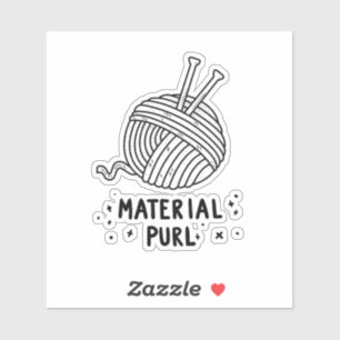 Materiaal Purl Fabulous Breien Pun Die-Cut Sticker