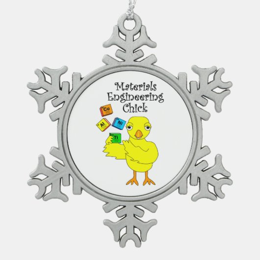 Materialen Engineering Chick Tin Sneeuwvlok Ornament (Voorkant)