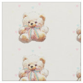 Matériel de tissu d'impression d'ours de nounours (Fermer)