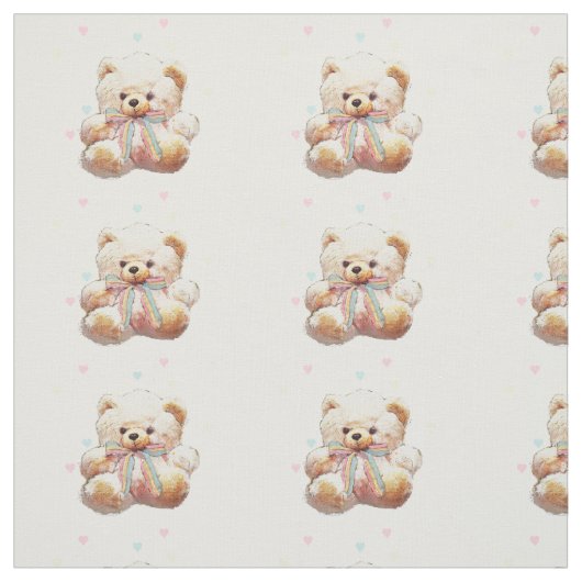 Matériel de tissu d'impression d'ours de nounours (Échantillon)