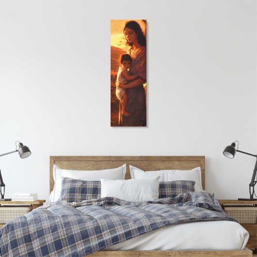 Maternal Bonds: Digitale Kunst Uitgerekte Canvasdr Canvas Afdruk (Insitu (Slaapkamer))